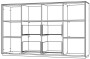  Шкаф средний со стеклом прозр., 4 ящ., обвязка GS, фасады GS / NZ-0326.GS.GS /  2024х450х1200, обвязка GS, фасады GS, стекло прозрачное GL - 1